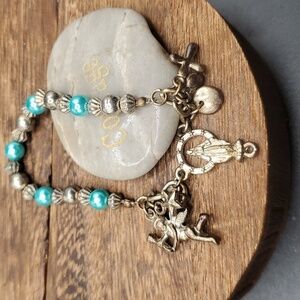 Religious virgin mary charm bracelet B3134